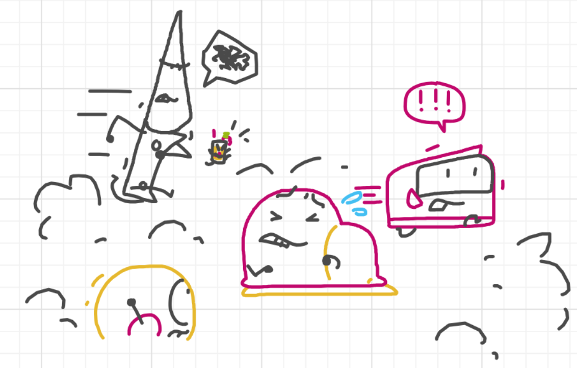 A panel from Running Duos, episode four of the Board Boards object show by Furretwalk/WalkingFurret.